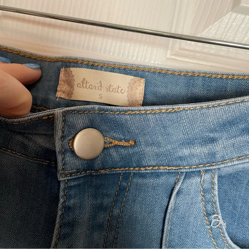 Altar’d State Flare Jeans Sz Small Light Wash High Rise Boho Western - Image 4