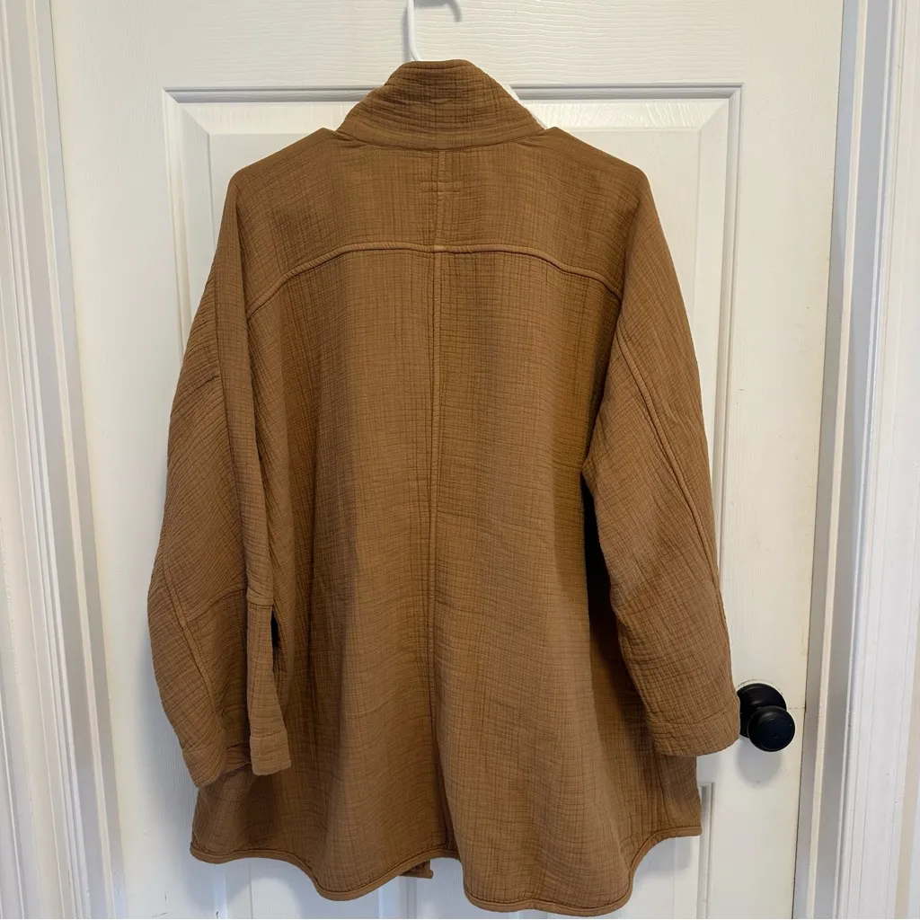 Pure J. Jill Relaxed Gauze Blazer Size XL Tan - Image 3