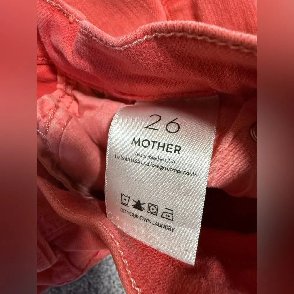 Mother The Swooner Rascal Ankle Fray Jeans Come Out and Play Sz 26 EUC Red - Image 8