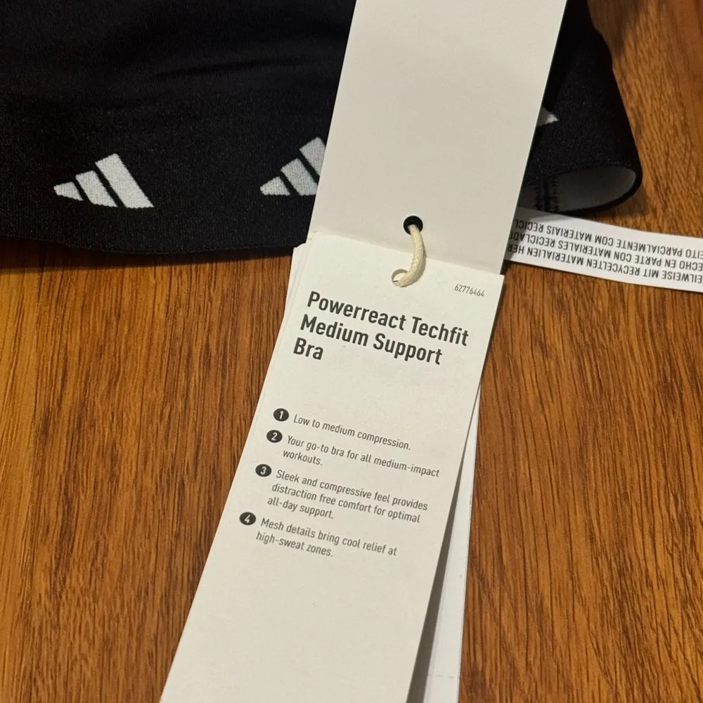 NWT Adidas Black Sports Powerreact Techlift Support Bra - Image 5