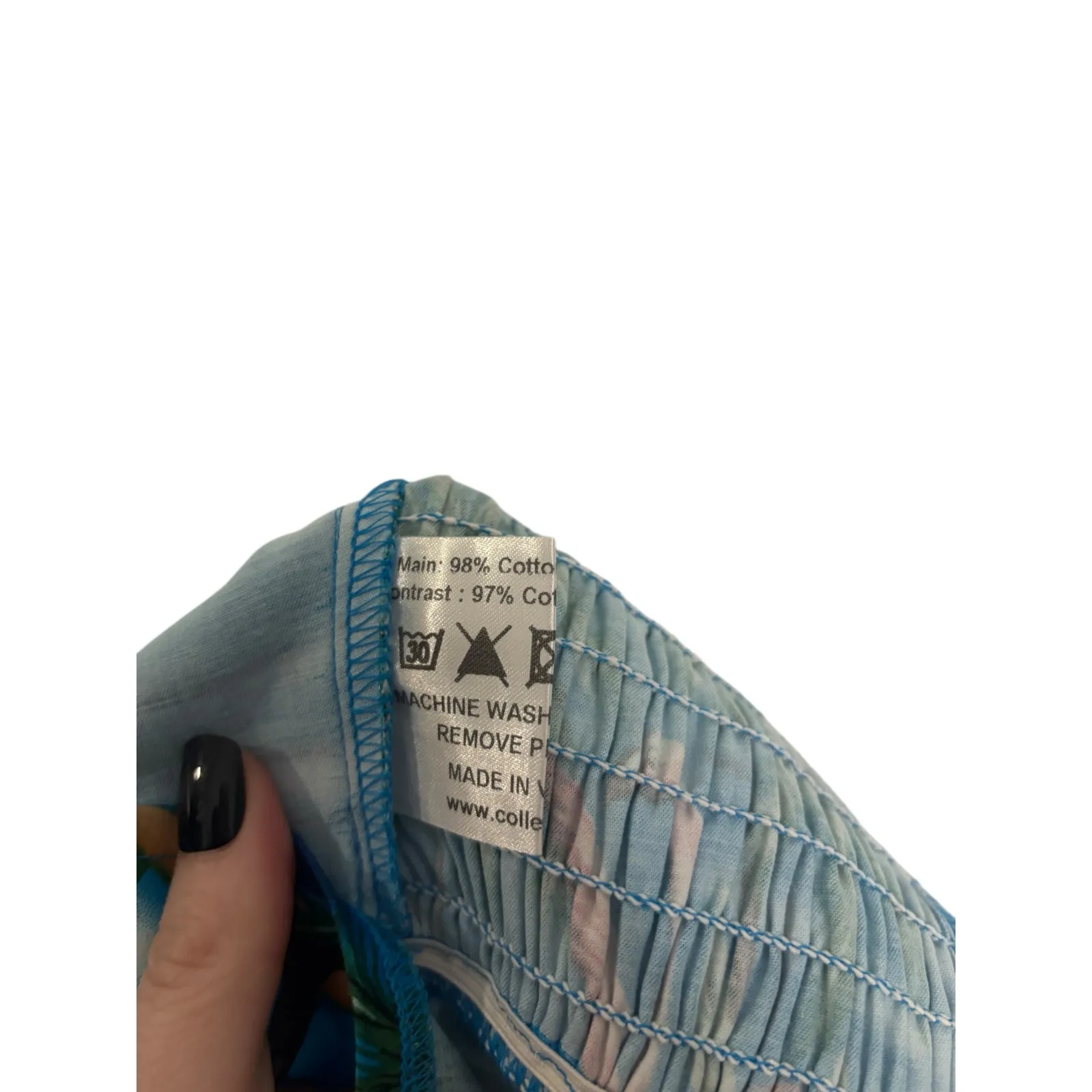 Collectif Top Womens 14 Ursula Flamingo Island Strapless Peplum Blue Retro NWT - Image 3