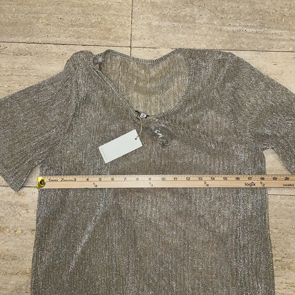 Moon River Womens Top Size M Tank Lining Adjustable Straps Gold Sparkle Metallic - Image 4