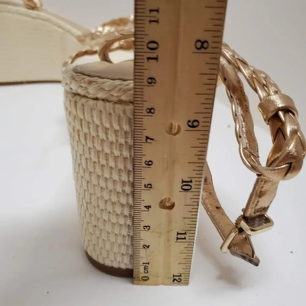 Antonio Melani Sandal Lorinna Rose Gold Braided Platform Wedge  Size 7 - Image 3