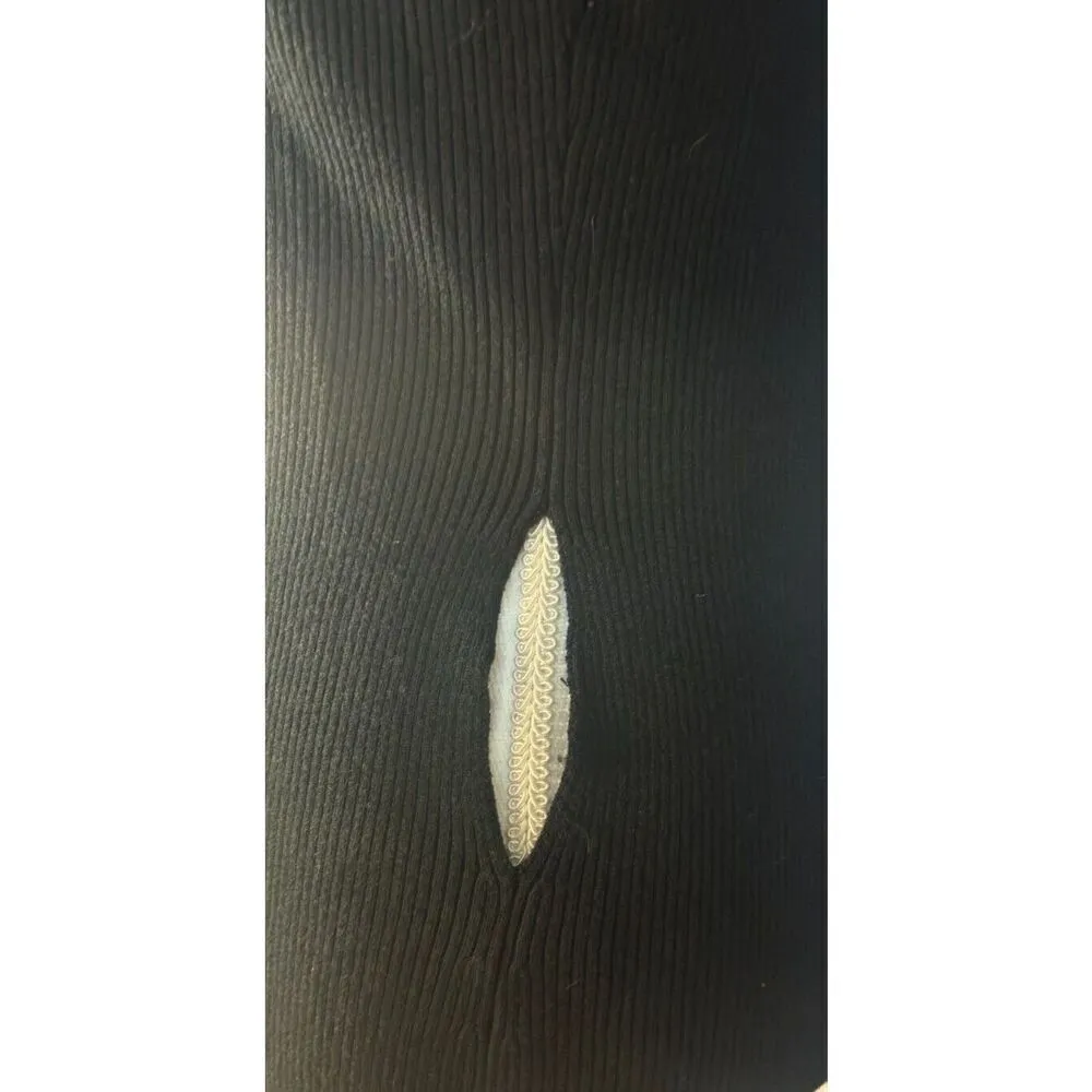 Berek Top Size Large Black Beads Embellished Ribbed Artsy Bling Jewel Stones - Image 9