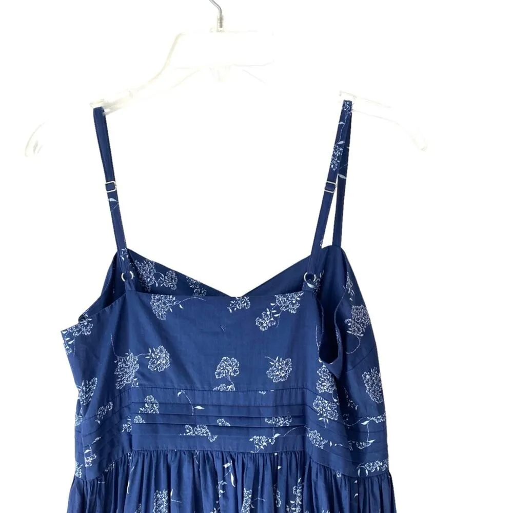 Band of Outsiders Blue Floral Print Long Tiered Maxi Dress size large UK 2 - Image 5