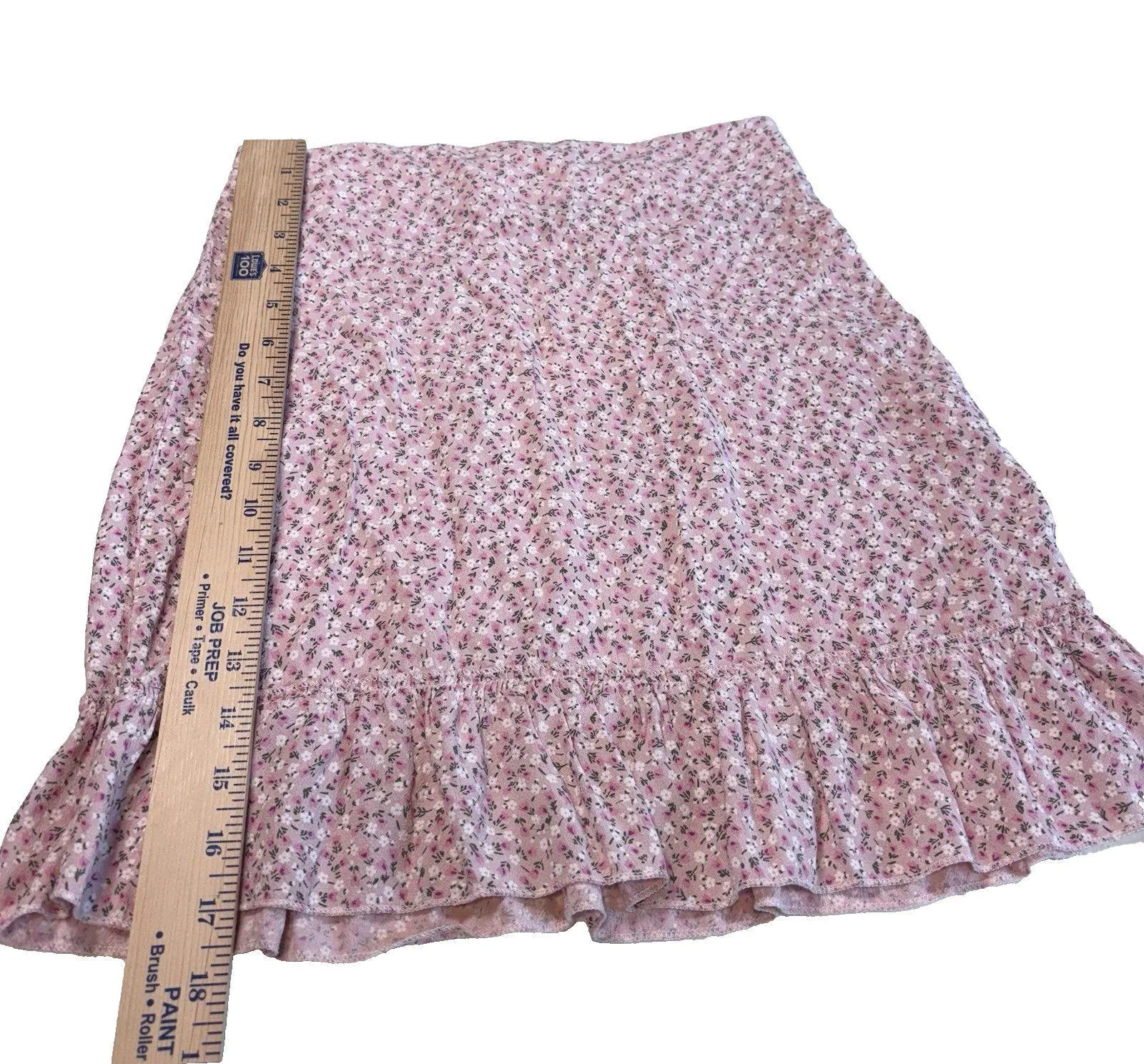 Brandy Melville Pink Floral Cara Mini Skirt  Size 3 Ruffled Mini -Made Italy NWT - Image 7