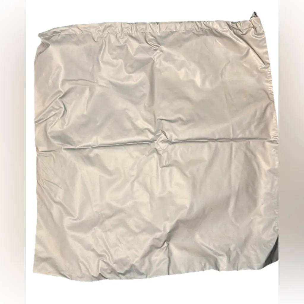 Prada Silver Drawstring dust Bag with Red logo Accent - Image 3