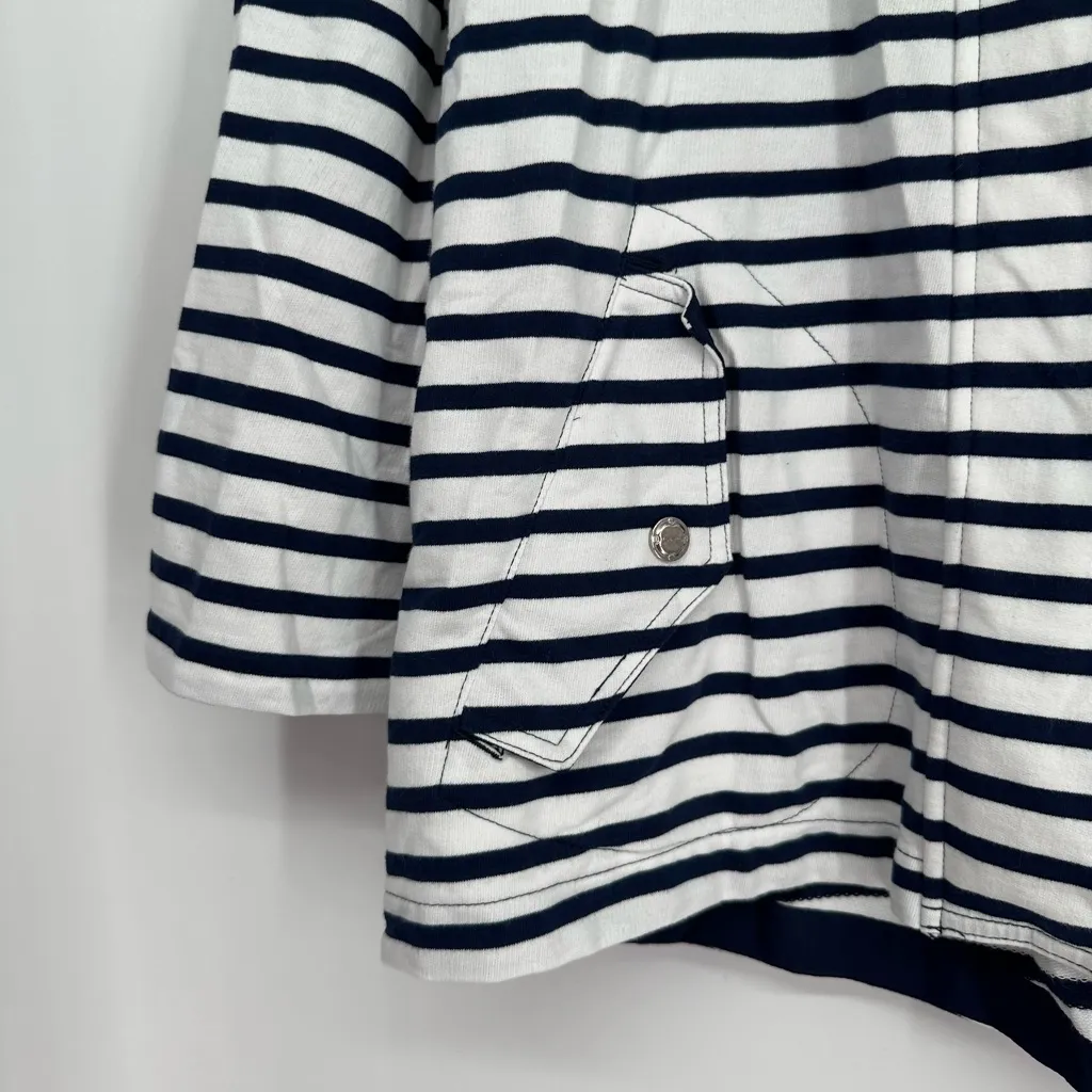 Lauren Ralph Lauren Active Navy White Striped Zip Front Jacket size Medium NWT - Image 6