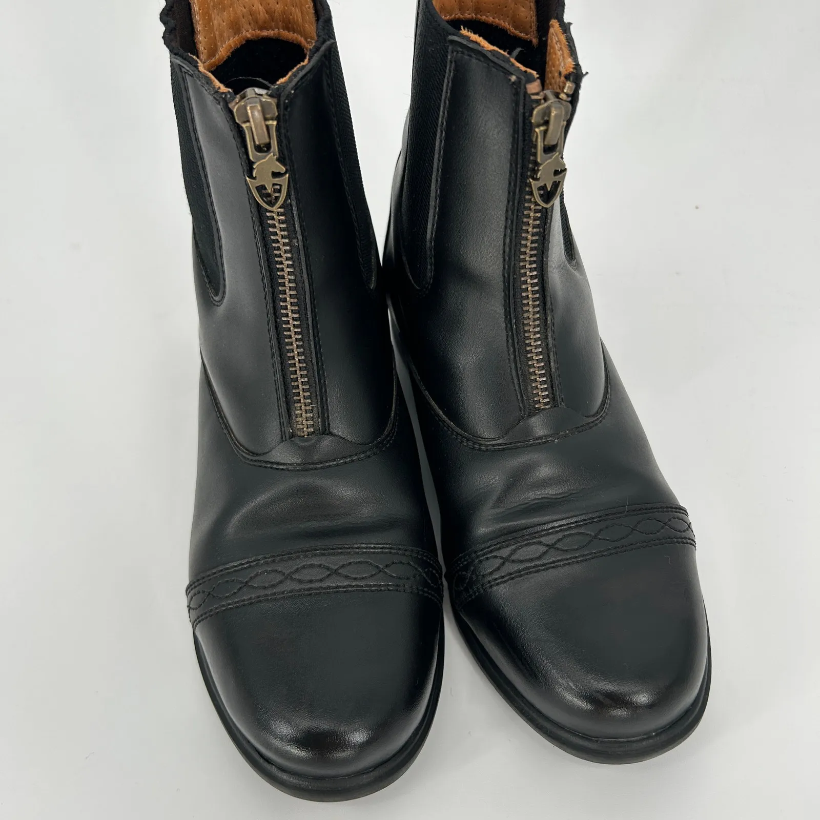 SHIRES MORETTA Clio Riding Boots Womens 6 Black Faux Leather Paddock Equestrian - Image 2