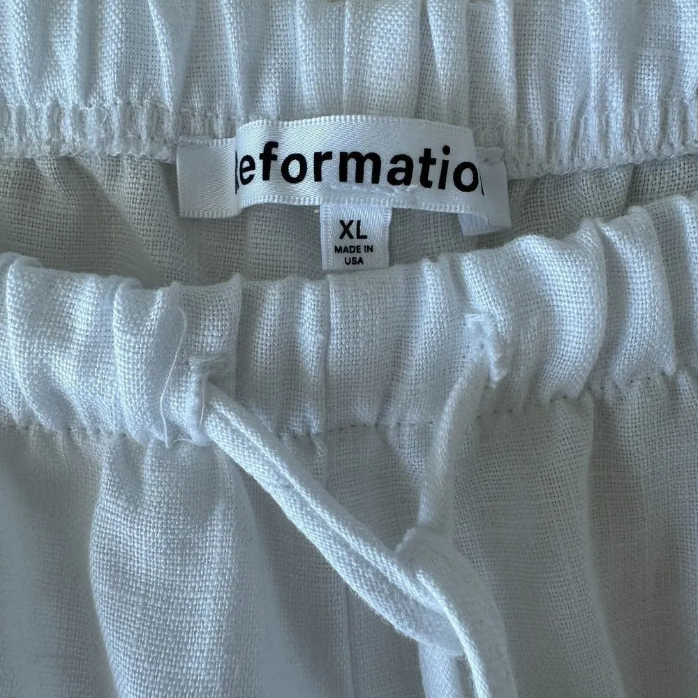 Reformation Linen Pants Womens XL White Olina Flax Coastal Minimalist Quiet Luxe - Image 11