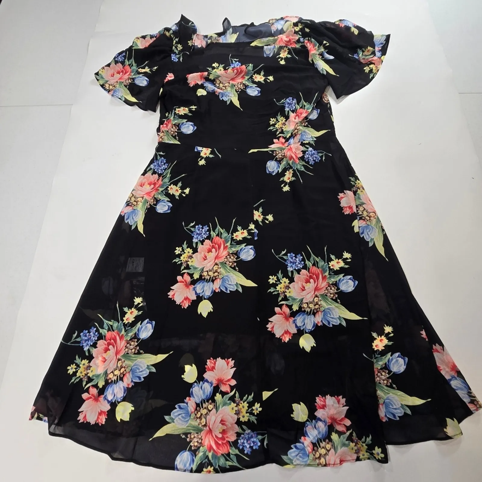 LPA Button Up Midi Dress in Midnight Roses XL - Image 13