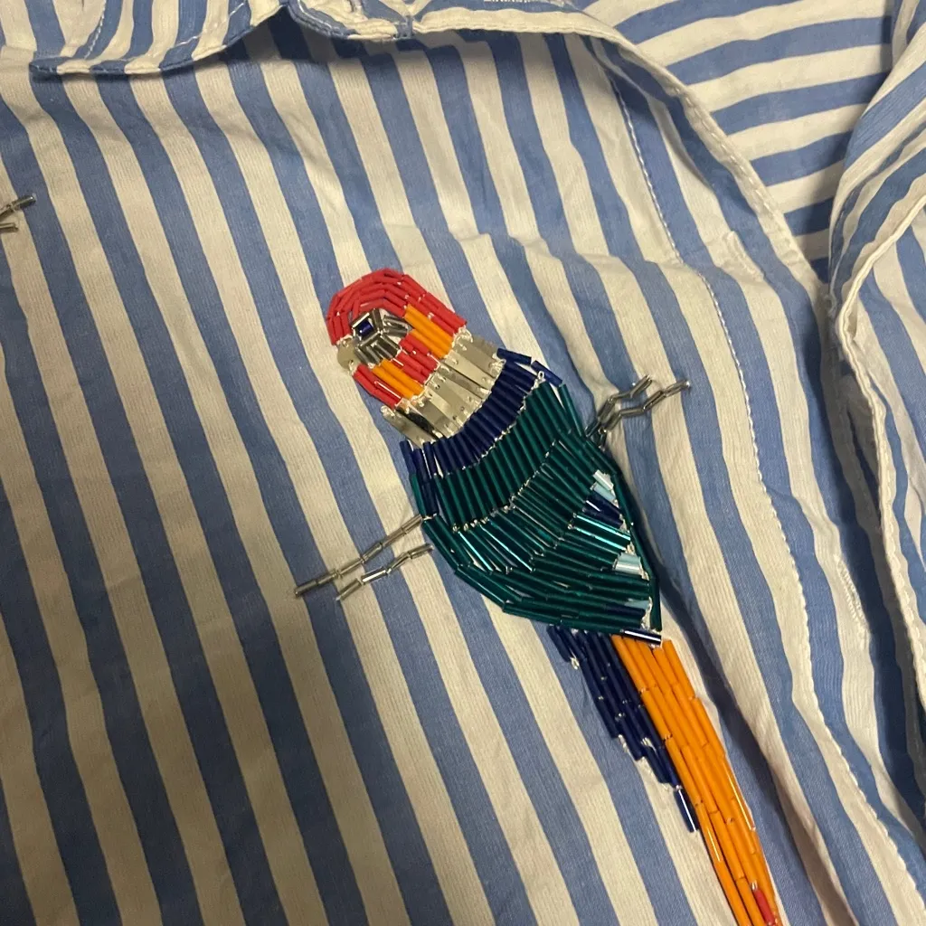 Maeve Blue and White Striped Top - Image 6