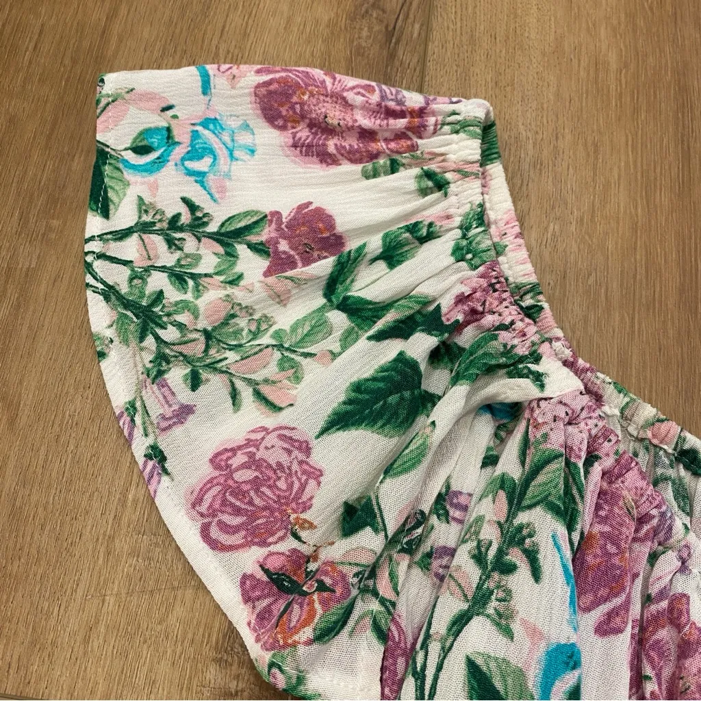 🌟SHOW ME YOUR MUMU🌟 ELLA FLORAL PRINT OFF THE SHOULDER CROP TOP PINK SZ S - Image 7