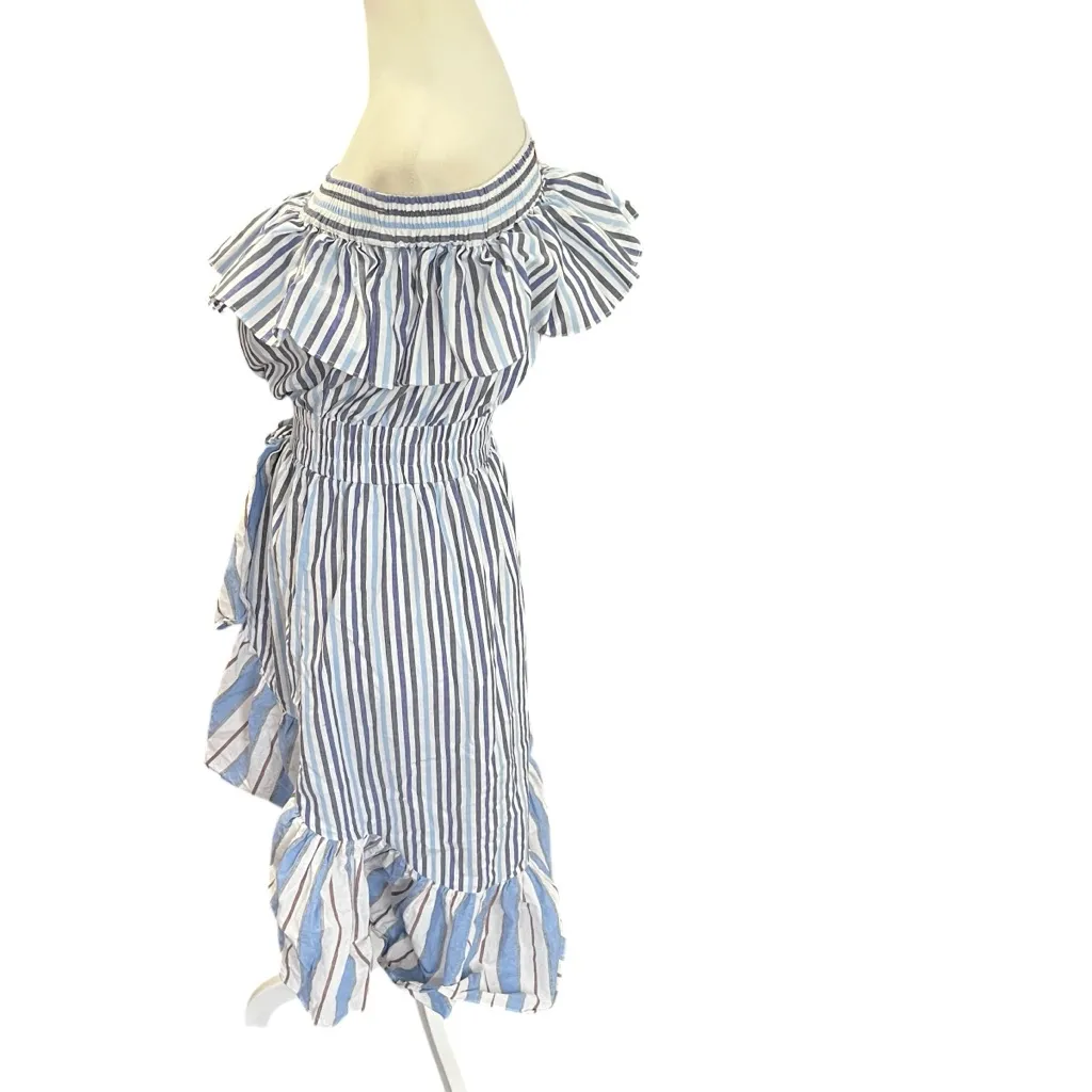 Misa Los Angeles Riley Striped Off Shoulder Ruffle Dress Anthropologie - Image 7