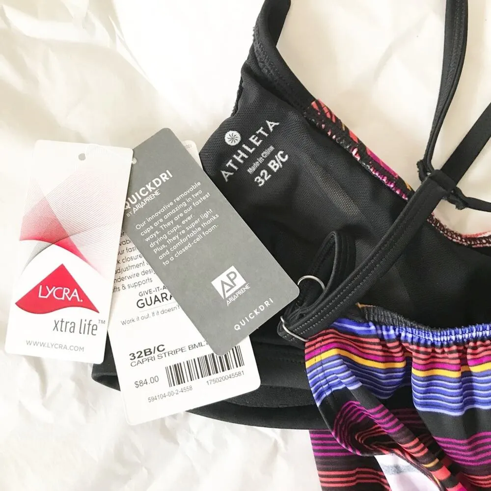 Athleta Capri Swimsuit Bathing Suit Tankini Tank Bra Top 32 BC B C underwire new - Image 6