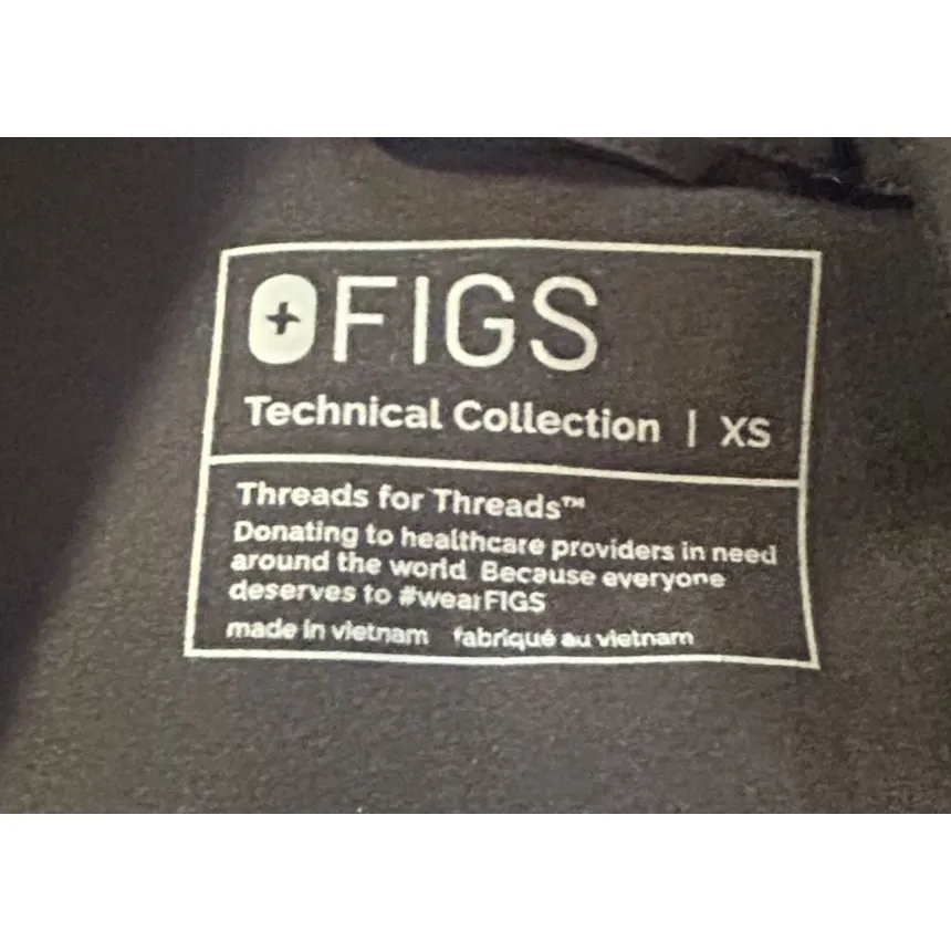 FIGS Technical Collection Black Long Sleeve Polo Shirt Women Size XS Lightweight - Image 5