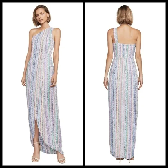 💕BCBMAXAZRIA💕 Striped One-Shoulder Maxi Dress 8 - Image 2