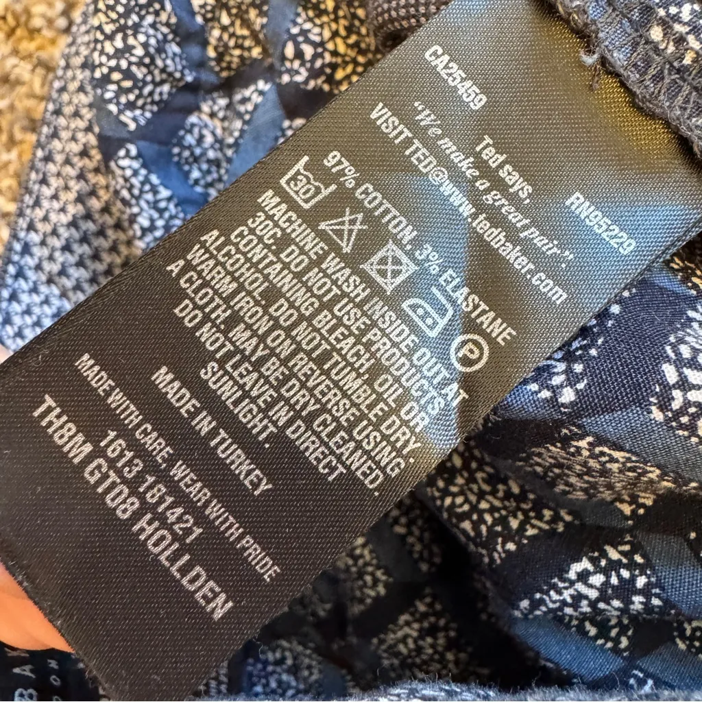 Ted Baker Blue Mid Rise Trouser Dress Pants Womens 28 Classic Preppy Slim Fit - Image 5