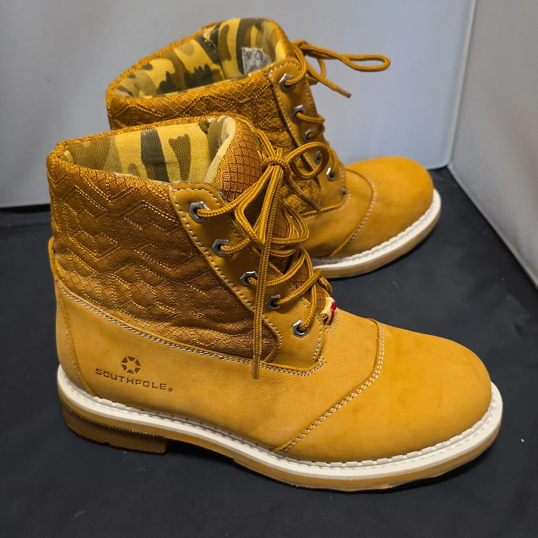 South Pole Tan Suede Boys Or Womens Boots Boys Size 5 / Womens Size 6.5 - Image 5