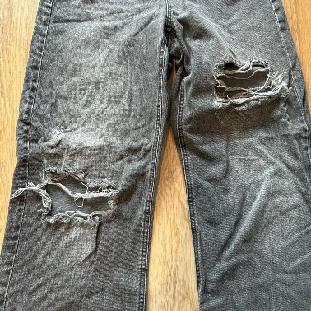 Garage Black Street Wide Leg Distressed Denim Jeans - Image 3