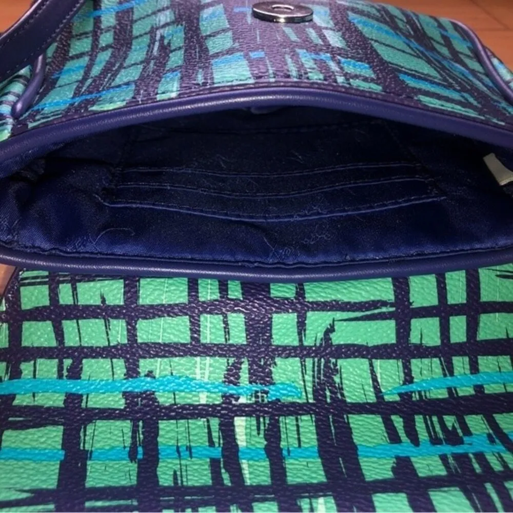 VERA BRADLEY Tassel Crossbody Navy Teal Art Plaid NEW NWOT - Image 6