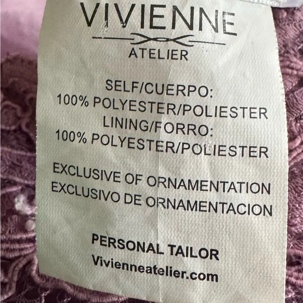 Vivienne Atelier lavender lace chiffon lined button back maxi dress, size L Purple Size L - Image 3