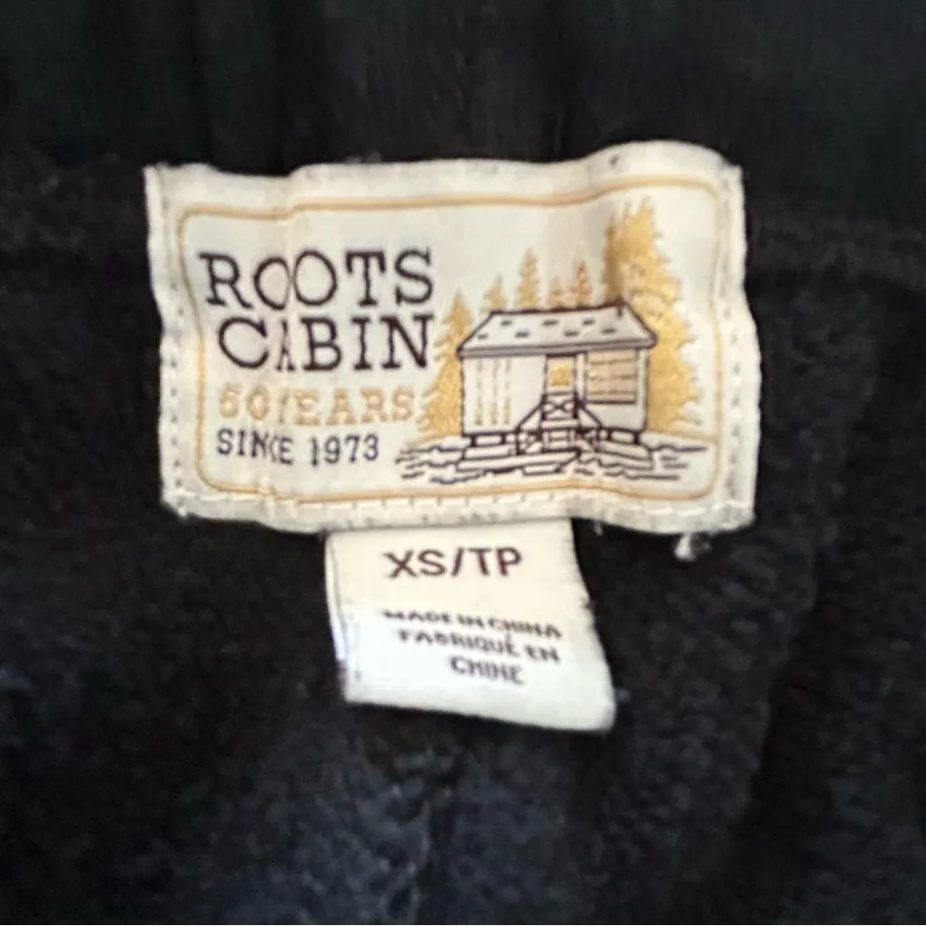 Roots Black Jogger Pants Unisex  XS - Image 3