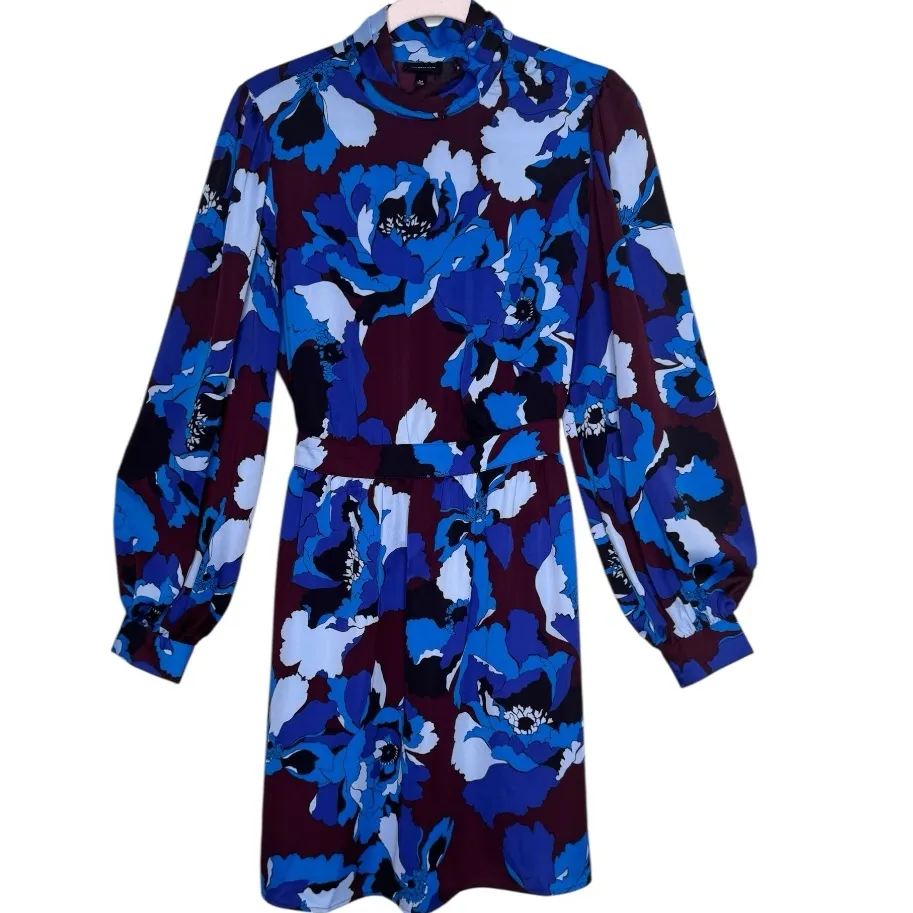 Who What Wear High Neck Long Sleeve Dress Peony Passion Womens Size Medium - Image 3