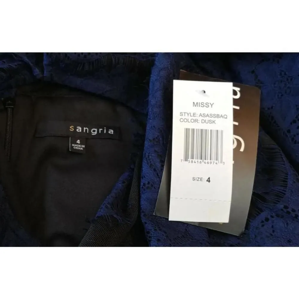 Dark Blue Lace Black Sheer Cutout Short Sleeve Midi Dress  ModCloth - Image 8