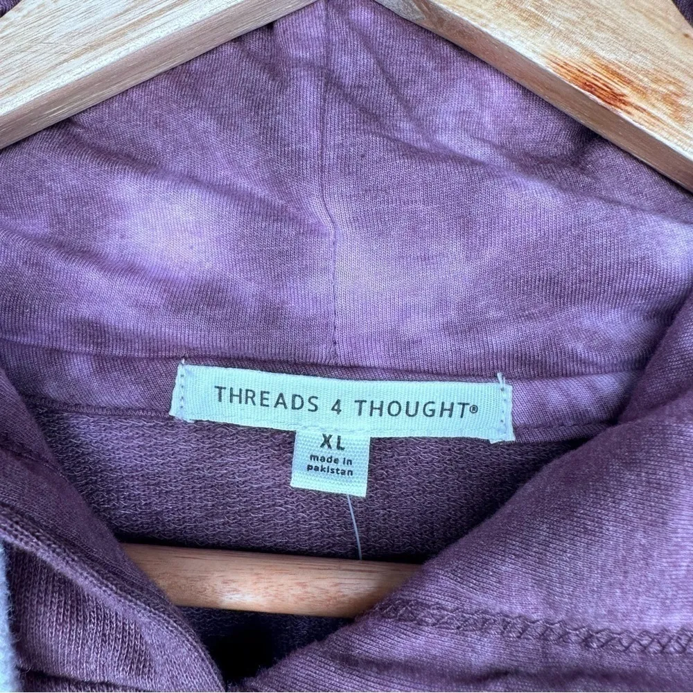 Threads 4 Thought NWT Roe Purple Tie Dye Cropped Hoodie Size XL - Image 7