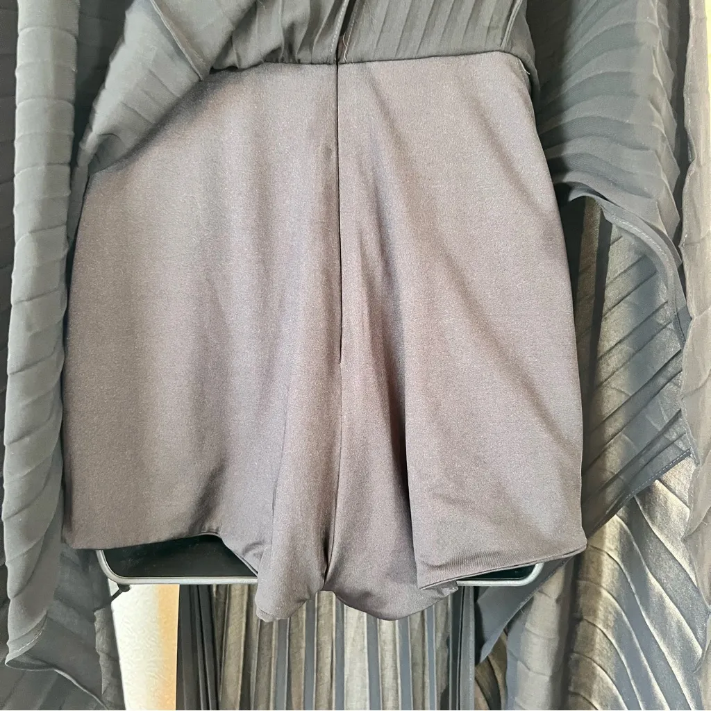 BEBE PLEATED HIGH DOUBLE SLIT GOWN - Image 7