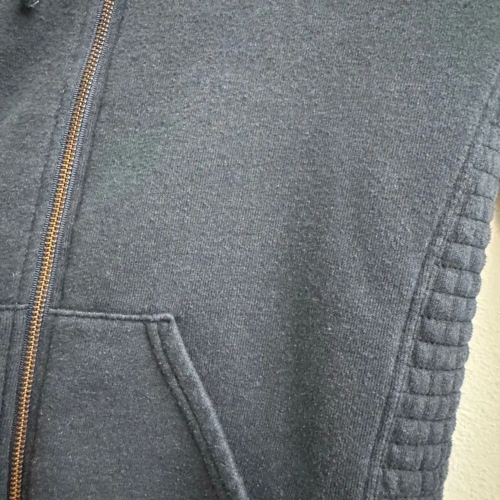 Aviator Nation Navy Blue Full Zip Up Quilted Moto Hoodie Women’s Size XS - Image 3