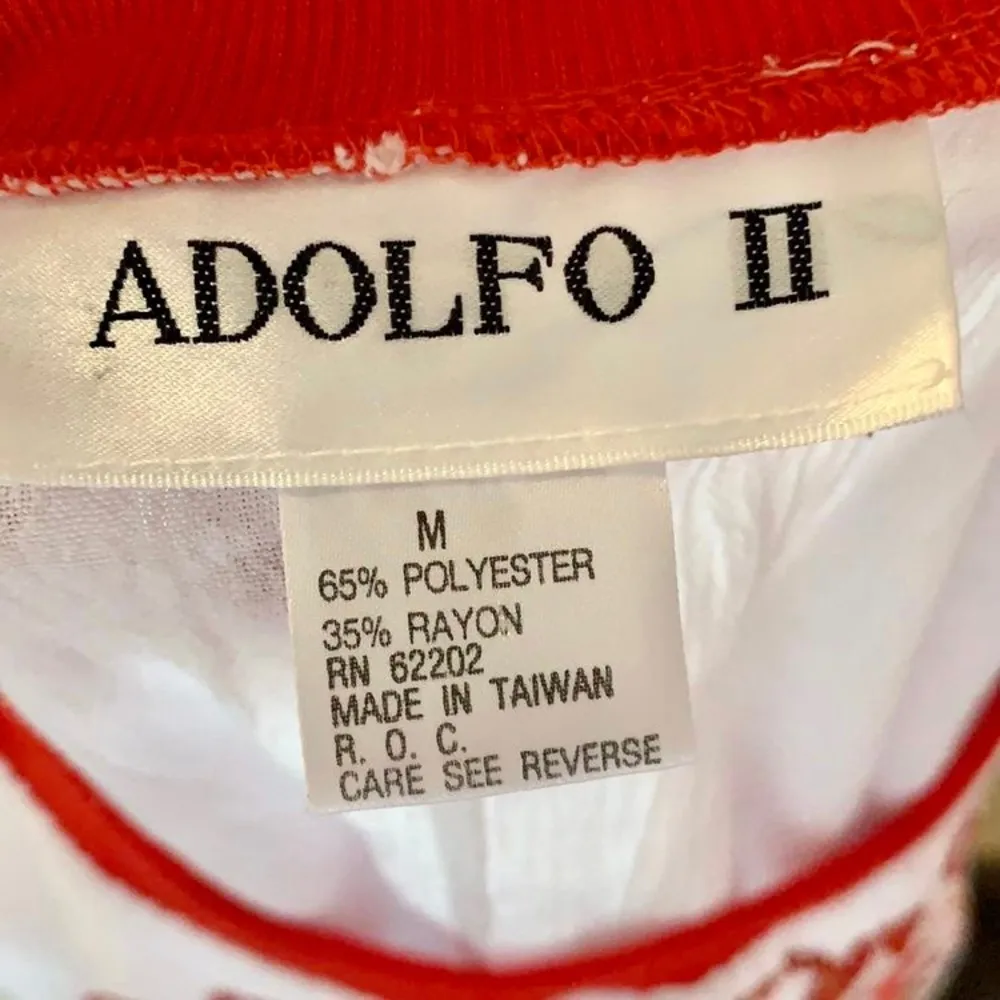 Adolfo 2 vintage nautical sailboat pullover sweatshirt white red - Image 6