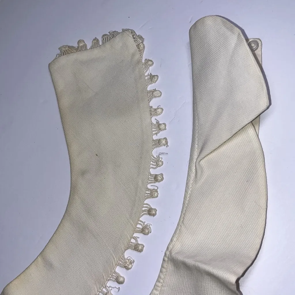 Vintage Cream Detachable Collar Set with Lace Trim - Image 2