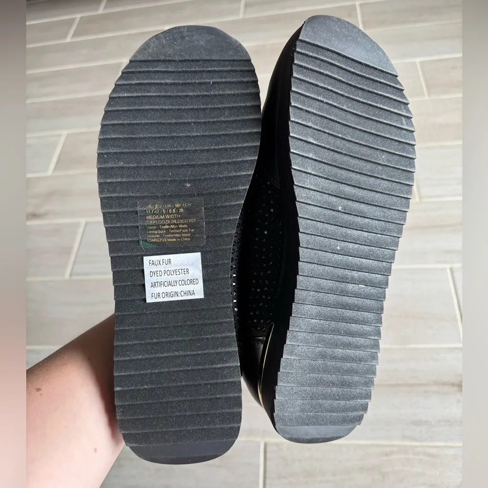 Kenneth Cole Reaction Cari Faux Fur Jewel Jogger Women’s Sneaker Size 11 Black - Image 8