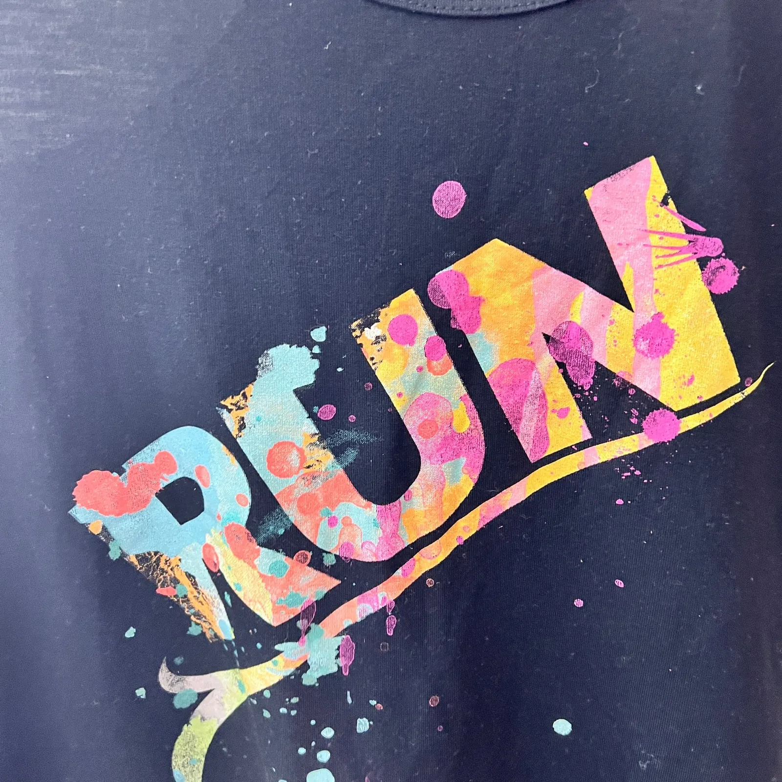 Chin Up Women's Athletic Sporty Sleeveless Racerback Graphic Tank Sz S - Image 3