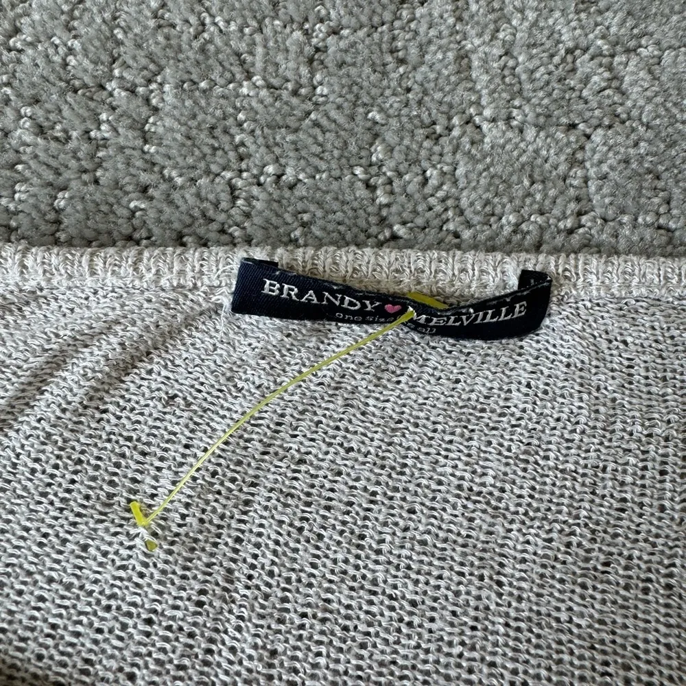 Brandy Melville Knit Oversized Oatmeal Long Sleeve Sweater Top with Pocket - Image 2