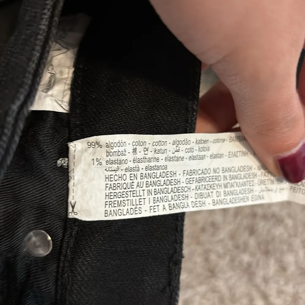 Zara Split Hem Slim Jeans Black High-Rise Full Length Straight Leg Size 8 - Image 13