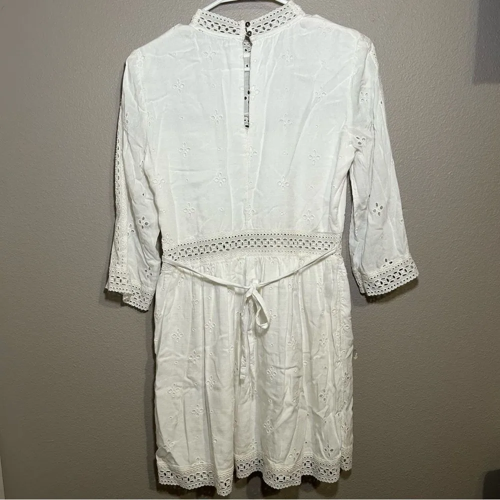 Abercrombie & Fitch crochet lace embroidered boho dress women’s size small - Image 5