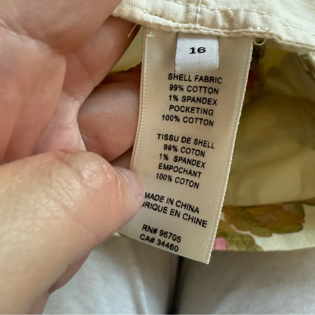 Rebecca Taylor Floral Stretch Cotton Twill Shorts in Wild Peony Ivory 16 NWT - Image 10