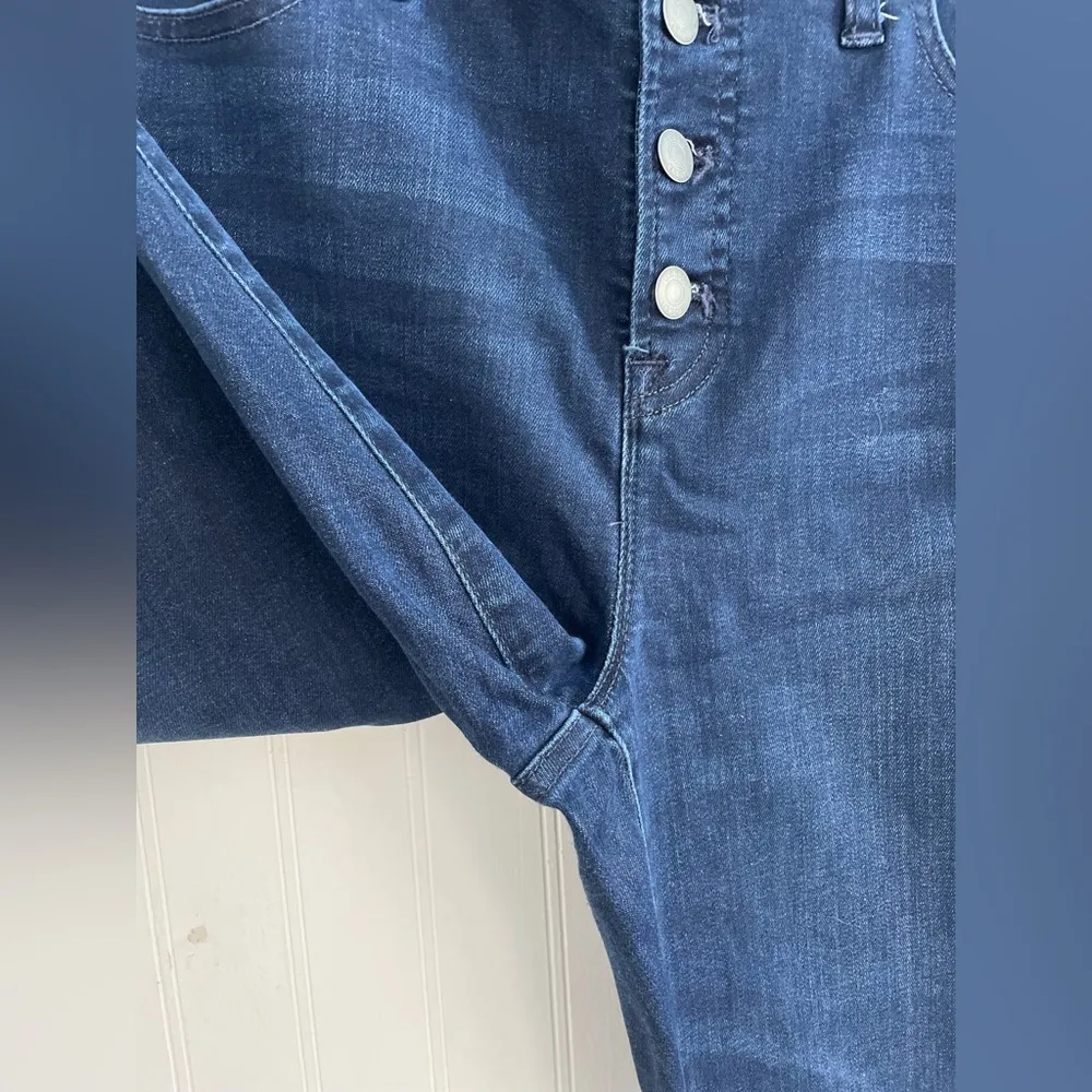 J. CREW Mid-Rise 9” Toothpick Button Fly Skinny Jeans Dark Wash Denim Size 32T - Image 10