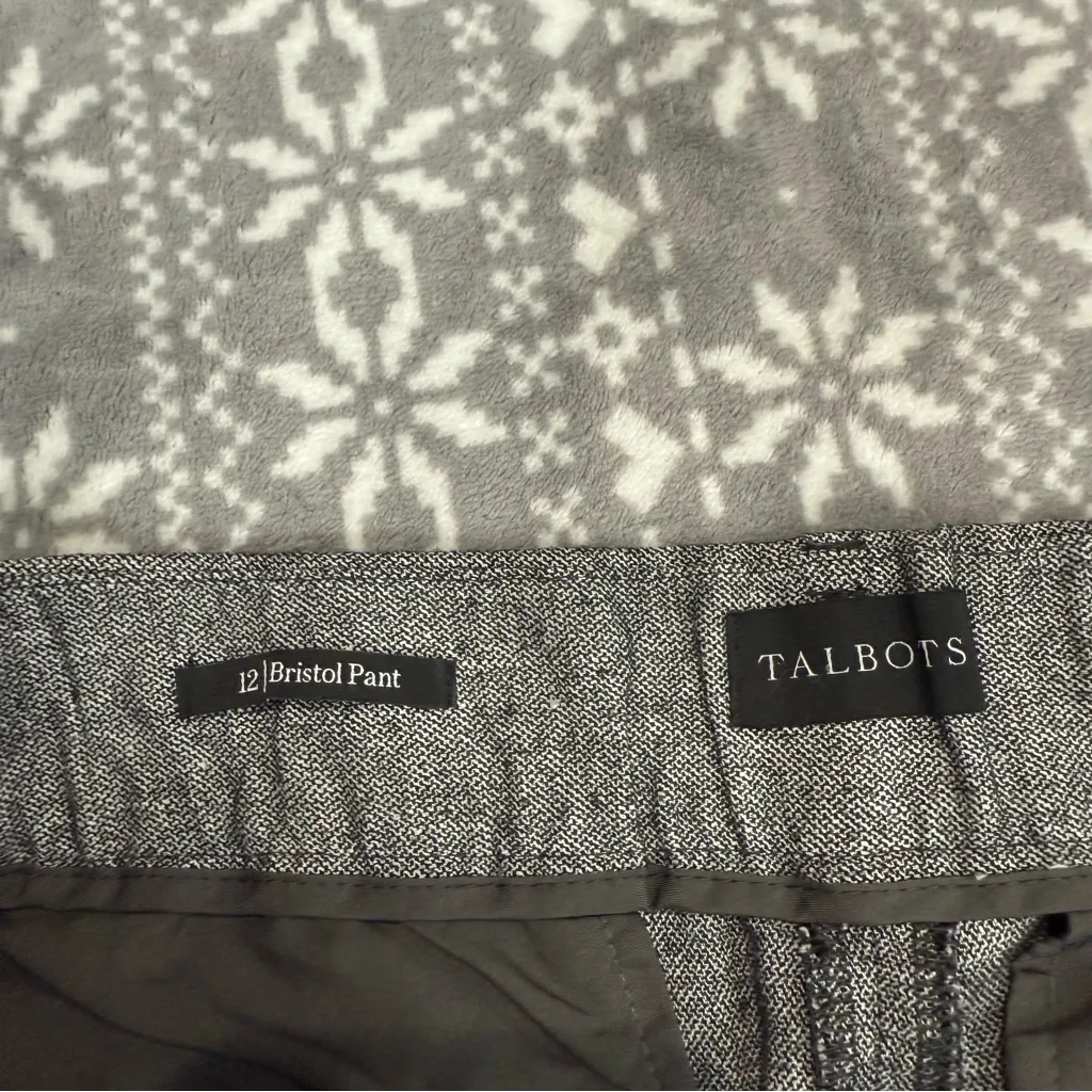 Talbots Bristol‎ Dress Ankle Straight Pant Pascala Textured Gray Size 12 - Image 7