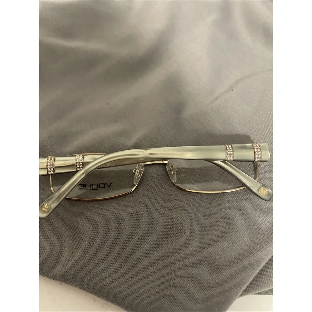 Vogue Eyeglasses VO 3713 Pearl Silver With Bling Frames Flex Hinges NEW - Image 3