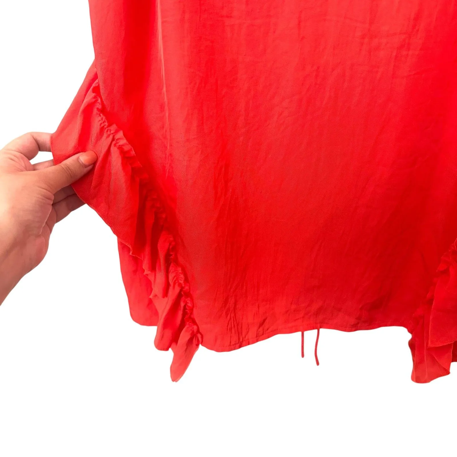 GREY JASON WU Ruffle Detail Sleeveless Blouse NWOT Sz 4 *NO TAGS*‎ - Image 3