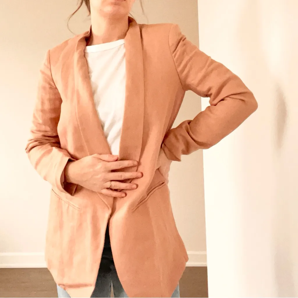Maje Blush Linen Blazer - Image 3