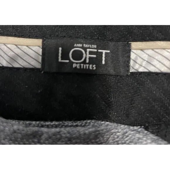 LOFT Womens‎ Trouser Textured Pants Size 10P Gray - Image 3
