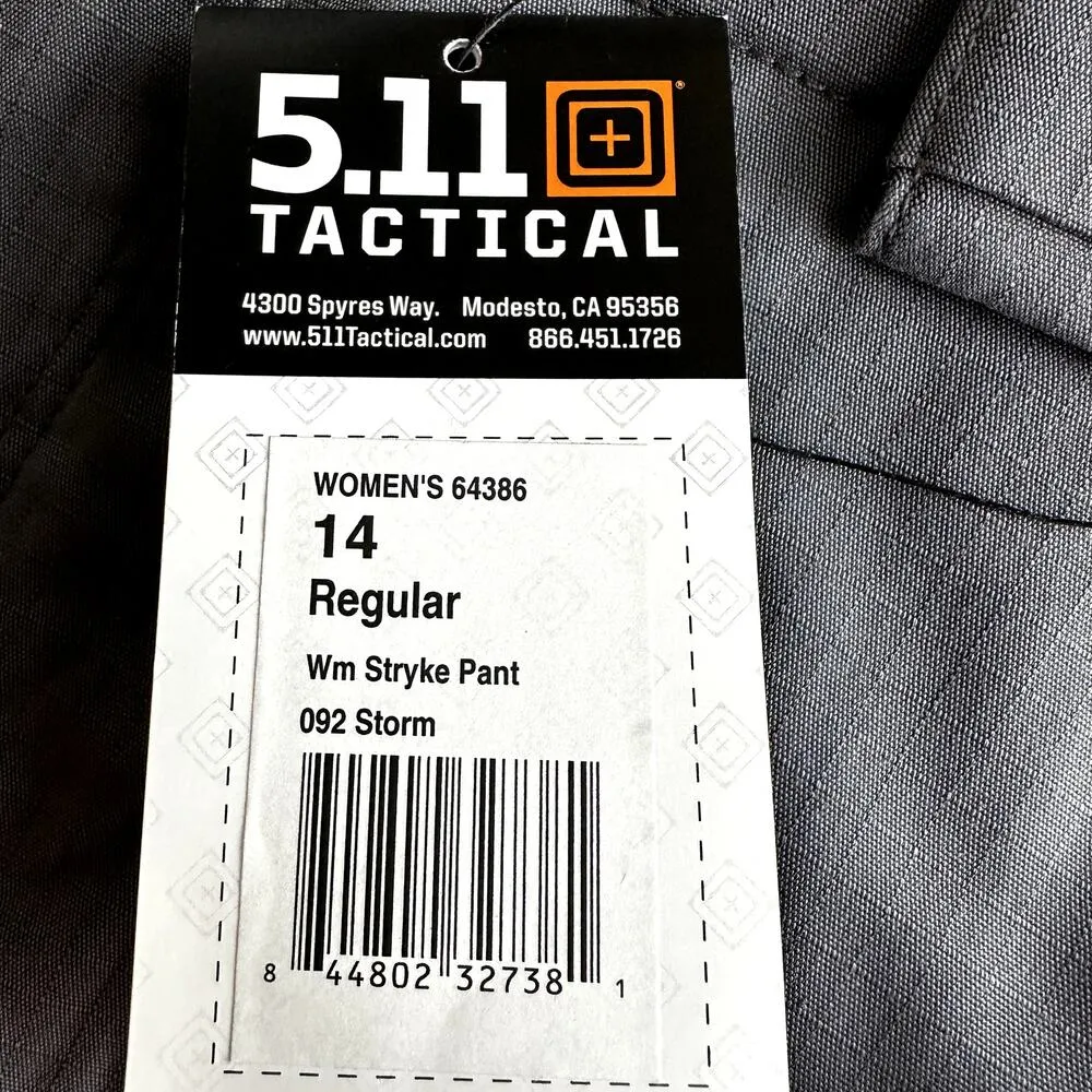 5.11 Tactical Stryke Pants 12-Pocket Mid Rise Straight Leg Gray Storm 14 NWT - Image 5