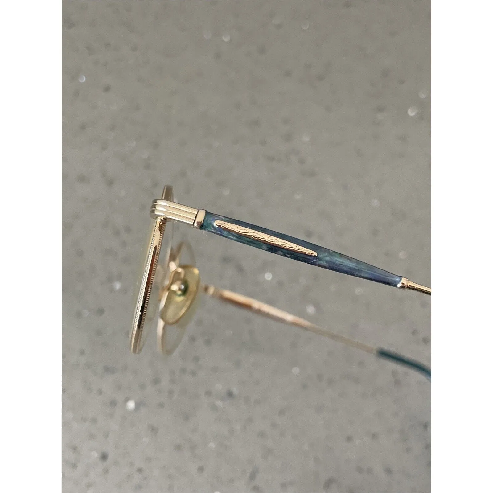 Liz Claiborne LC-81  JAD MAR Eyeglasses Frames Only Blue gold Full Rim 135 GEP - Image 8