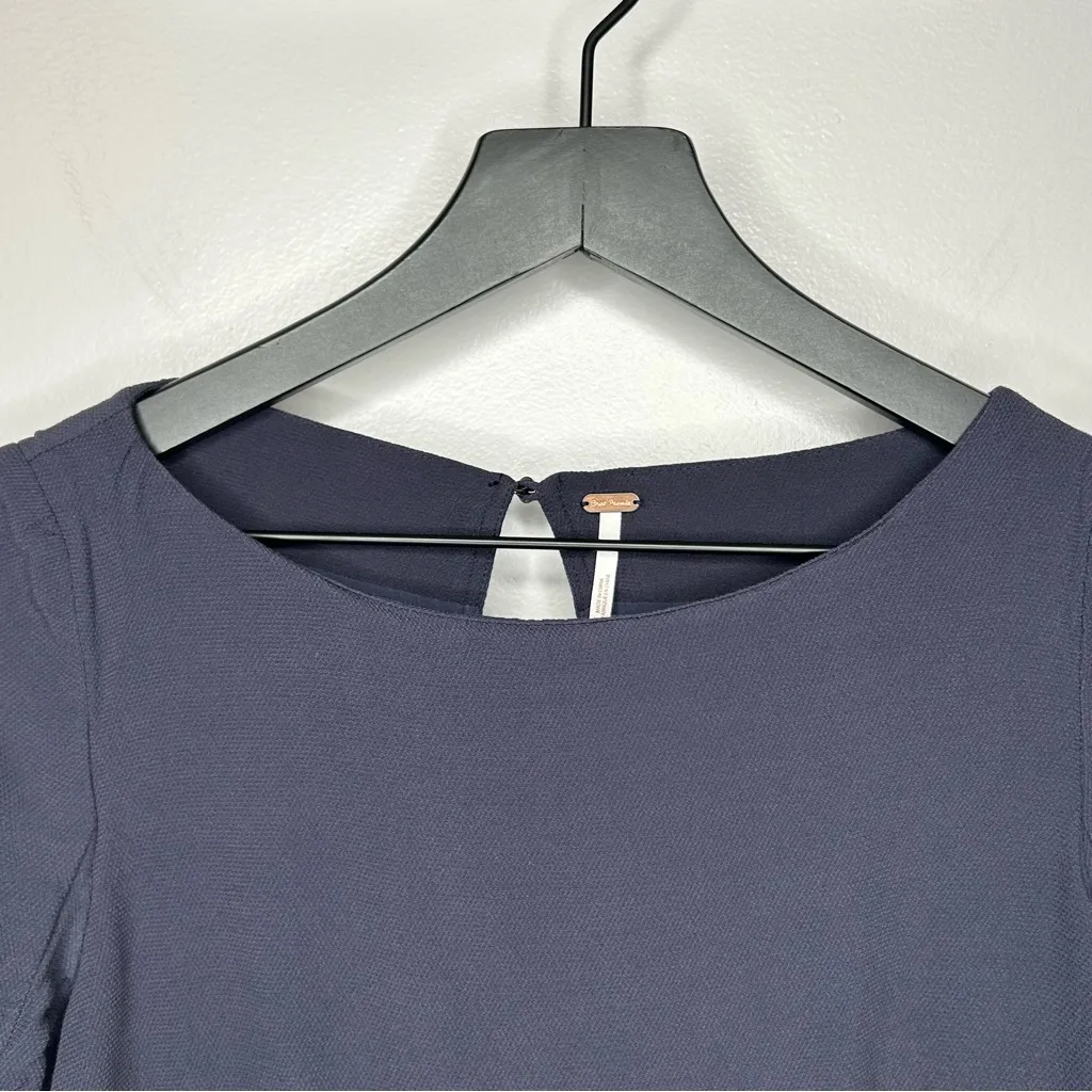 Free People Navy Blue Some Like It Hot Cape Dress Split Sleeves Size XS - Image 6