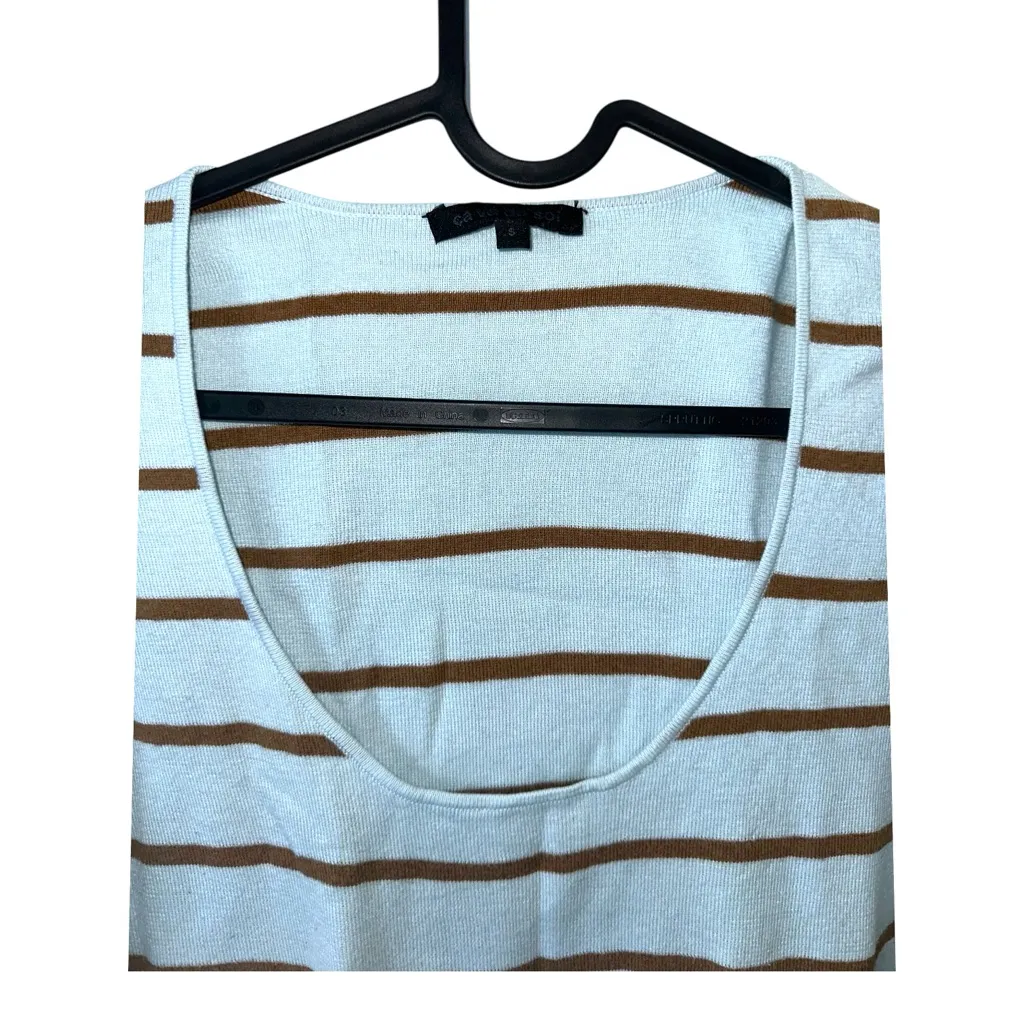 Designer Ca Va De Soi 100% EGYPTIAN COTTON BASTIA light pastel blue striped Sm - Image 5